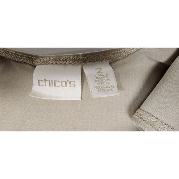 Chico's Leopard Animal Print 2 PC Sheer Tunic Blouse 3/4 Sleeve Color Brown L - Picture 11 of 12